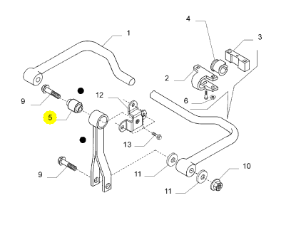PAR BUJE BARRA ESTABILIZADORA DELANTERA Y TRASERA IVECO VERTIS 90V16