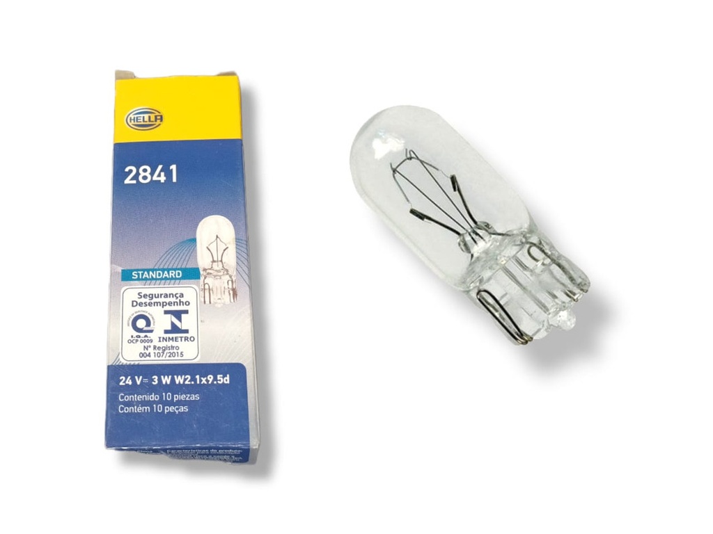 BOMBILLO TIPO MUELA 2825 24 Voltios 5W BASE T10 WEDGE HELLA