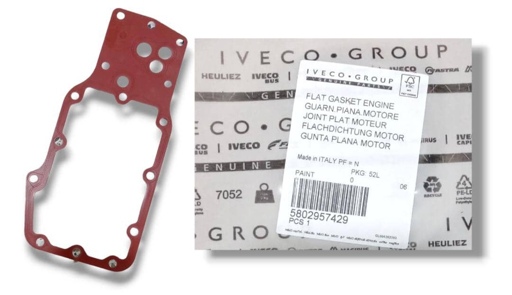 EMPACADURA DE ENFRIADOR DE ACEITE IVECO TECTOR / VERTIS /NEW HOLLAND