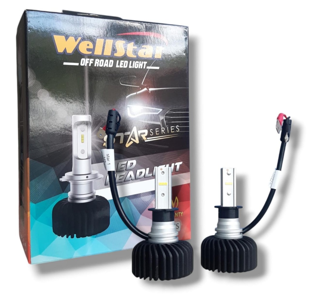 PAR BOMBILLO HALOGENO H3 LED 20Watts. LUZ BLANCA STAR SERIE 1 IVECO EURO TECH NEBLINEROS