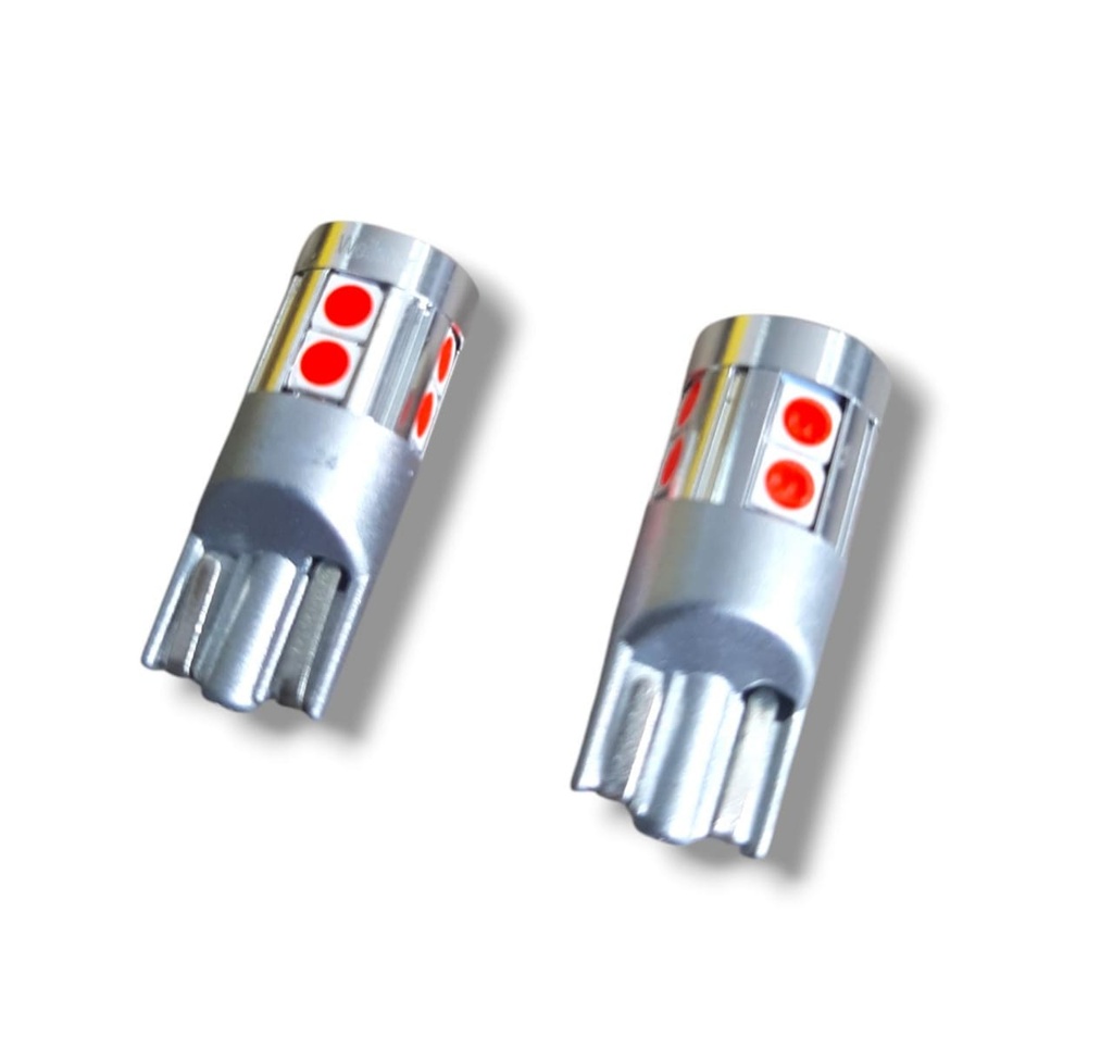 BOMBILLO MUELA LED T10 ROJA
