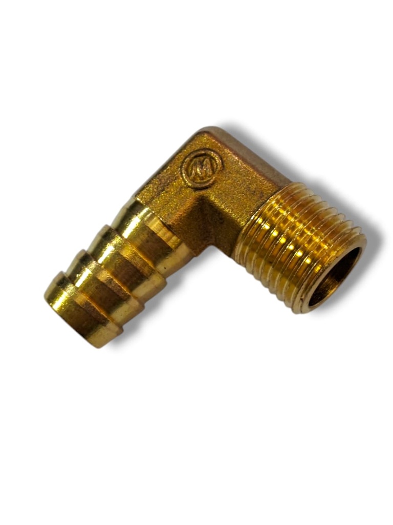 CODO BRONCE MACHO x ESPIGA MANGUERA 16mm. 1.5x 1/2