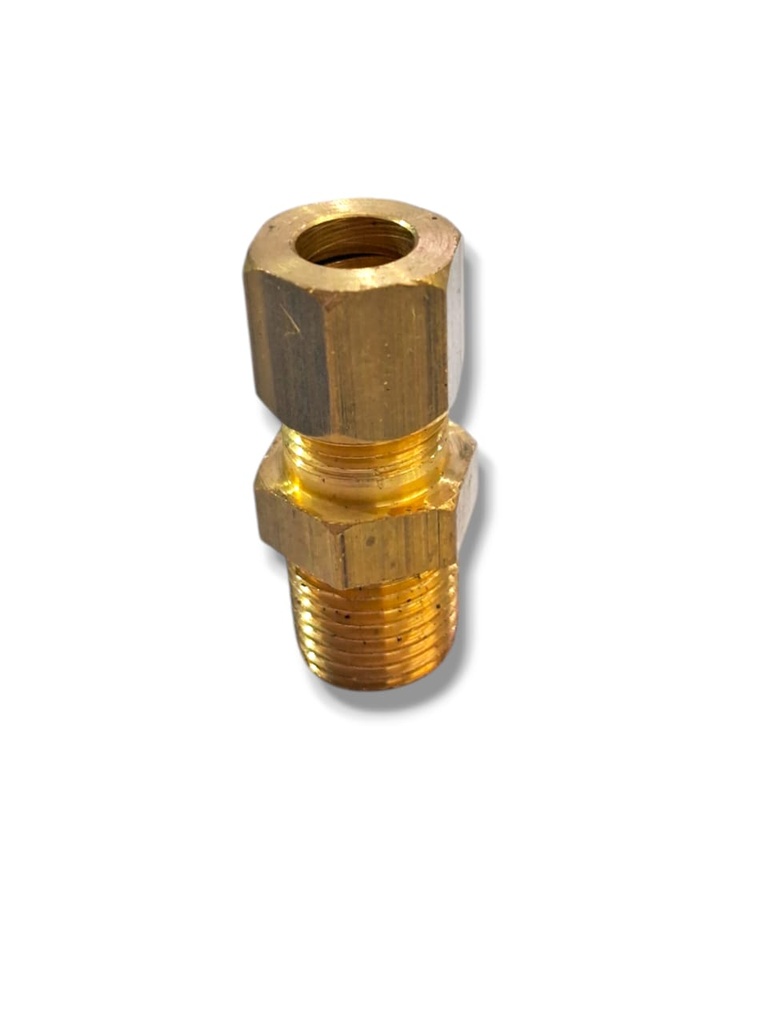 CONEXION BRONCE COMPRESION x ROSCA MILIMETRICA 8mm. x 14mm.