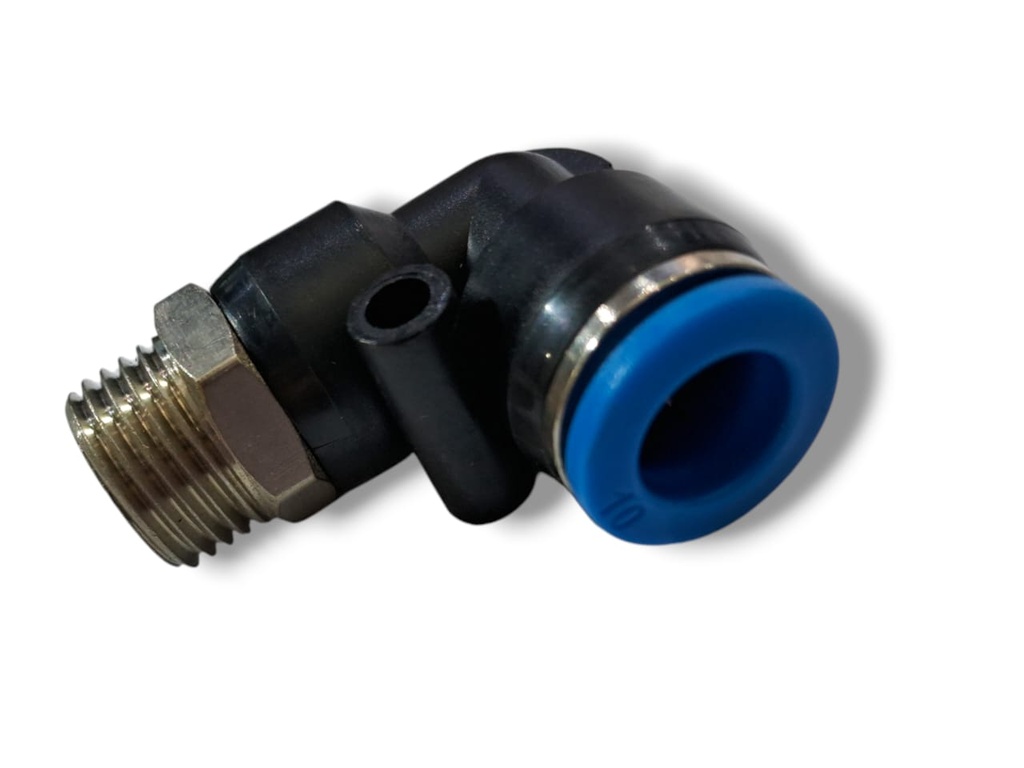PRESTOLOK CONEXION UNION RAPIDA CODO MANGUERA 10mm. MACHO 16mm. x 1.5mm.