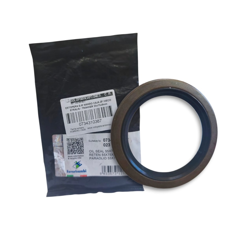 ESTOPERA EJE MANDO CAJA ZF IVECO STRALIS / TRAKKER 55x75x8mm
