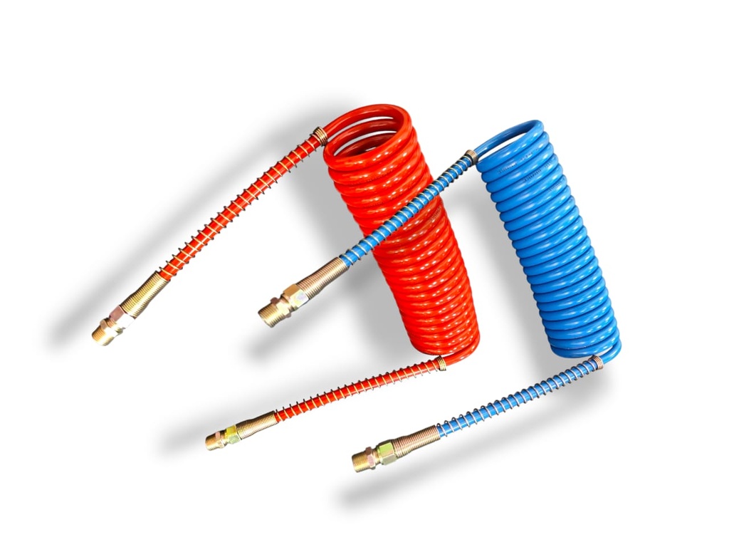 JUEGO MANGUERA ROJA Y AZUL REFORZA 1/2NPT BATEA / CHUTO IVECO STRALIS / MACK