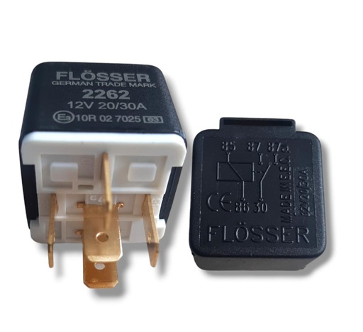 [070-0042] RELE 5 PATAS 87a 12 Volts. 20/30 Amp. 2262 FLOSSER