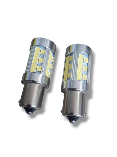 [1156-W] PAR BOMBILLO UN CONTACTO GRANDE LED 1156 BLANCO