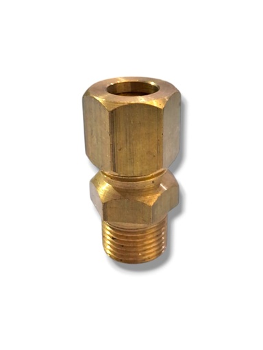 [B6812MM-18MMBR] CONEXION BRONCE COMPRESION x ROSCA  MILIMETRICA 12mm. x 18mm.