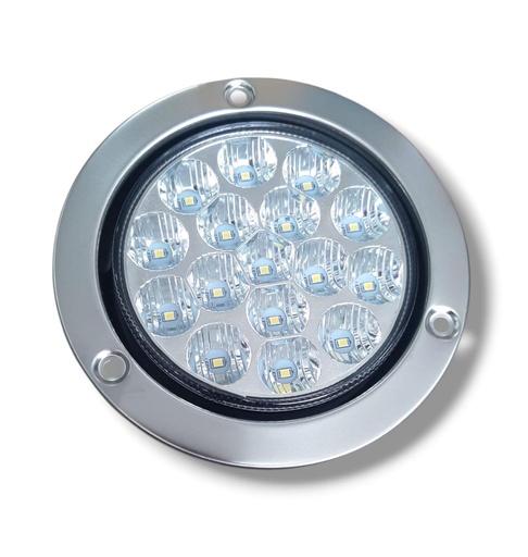 [SD-2015S-BL] FARO STOP REDONDO LED BLANCO 12V/24V ARO CROMADO